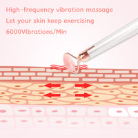 Electric Vibrating Natural Rose Quartz Jade Facial Roller 6