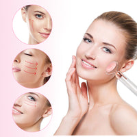 Electric Vibrating Natural Rose Quartz Jade Facial Roller 2