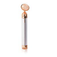 Electric Vibrating Natural Rose Quartz Jade Facial Roller 4