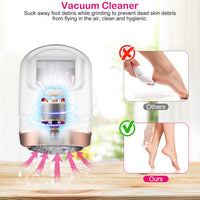 17Pcs Electric Foot Callus Remover With Vacuum Foot Grinder Rechargeable Foot File Dead Skin Pedicure Machine With 3 Grinding Heads 2 Speeds Foot Care Tool 3