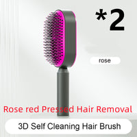 Self Cleaning Hair Brush For Women One-key Cleaning Hair Loss Airbag Massage Scalp Comb Anti-Static Hairbrush 4
