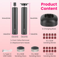 2 In 1 Electric Foot Callus Remover Nail Grinder Feet Care Kit For Women Rechargeable Foot File With 40 Sanding Discs Bands For Dead Skin Cracked Heels Home Salon Use 4