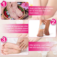 17Pcs Electric Foot Callus Remover With Vacuum Foot Grinder Rechargeable Foot File Dead Skin Pedicure Machine With 3 Grinding Heads 2 Speeds Foot Care Tool 7